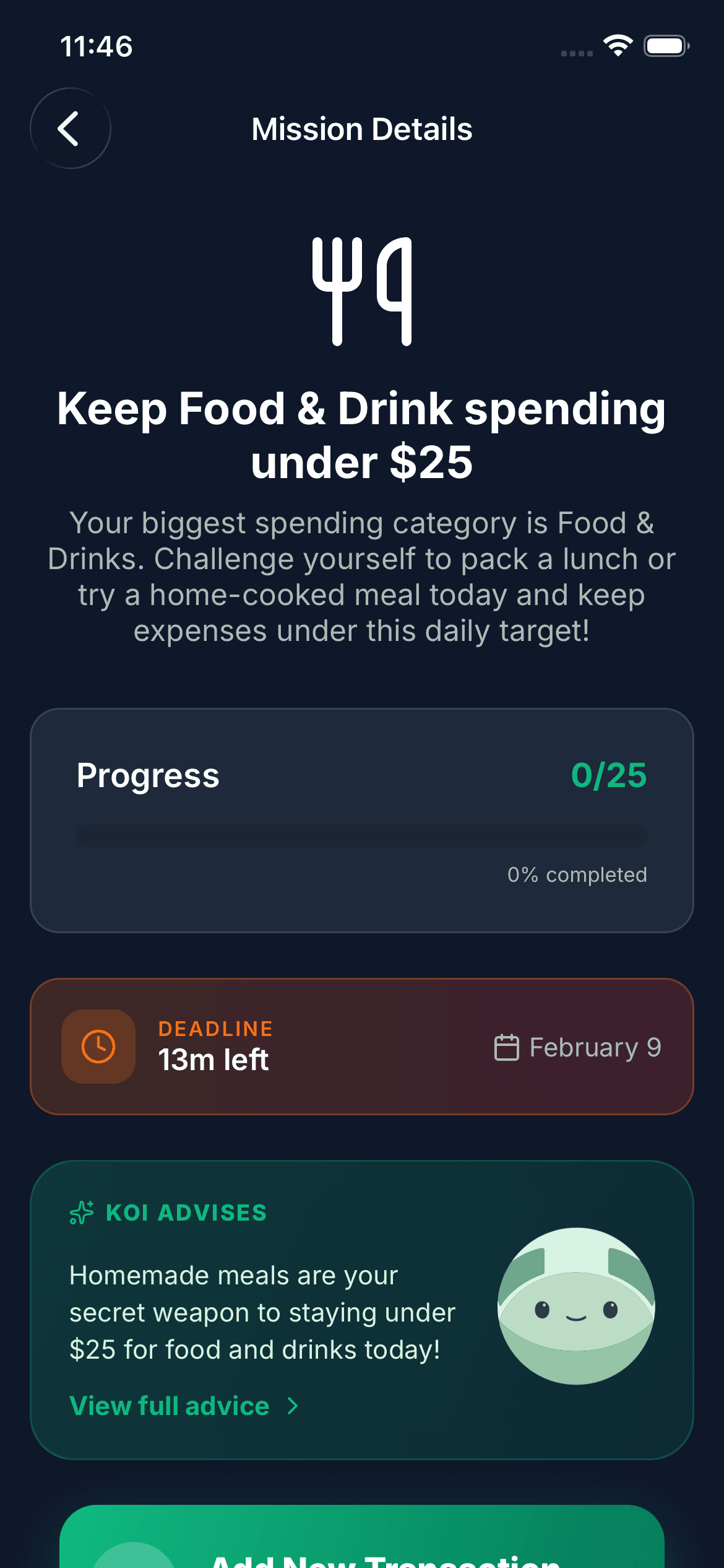 Koinx goals/missions progress screen