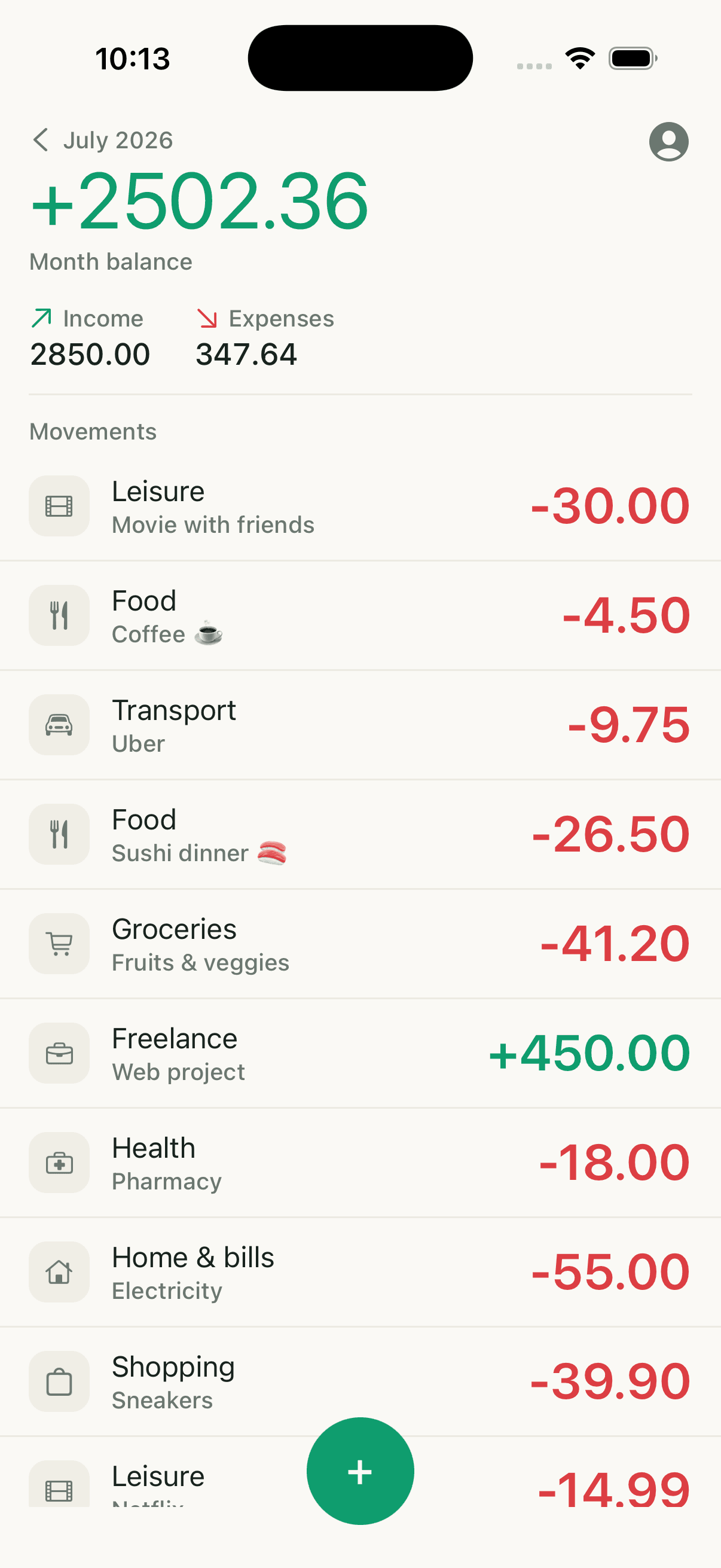 Koinx month movements list